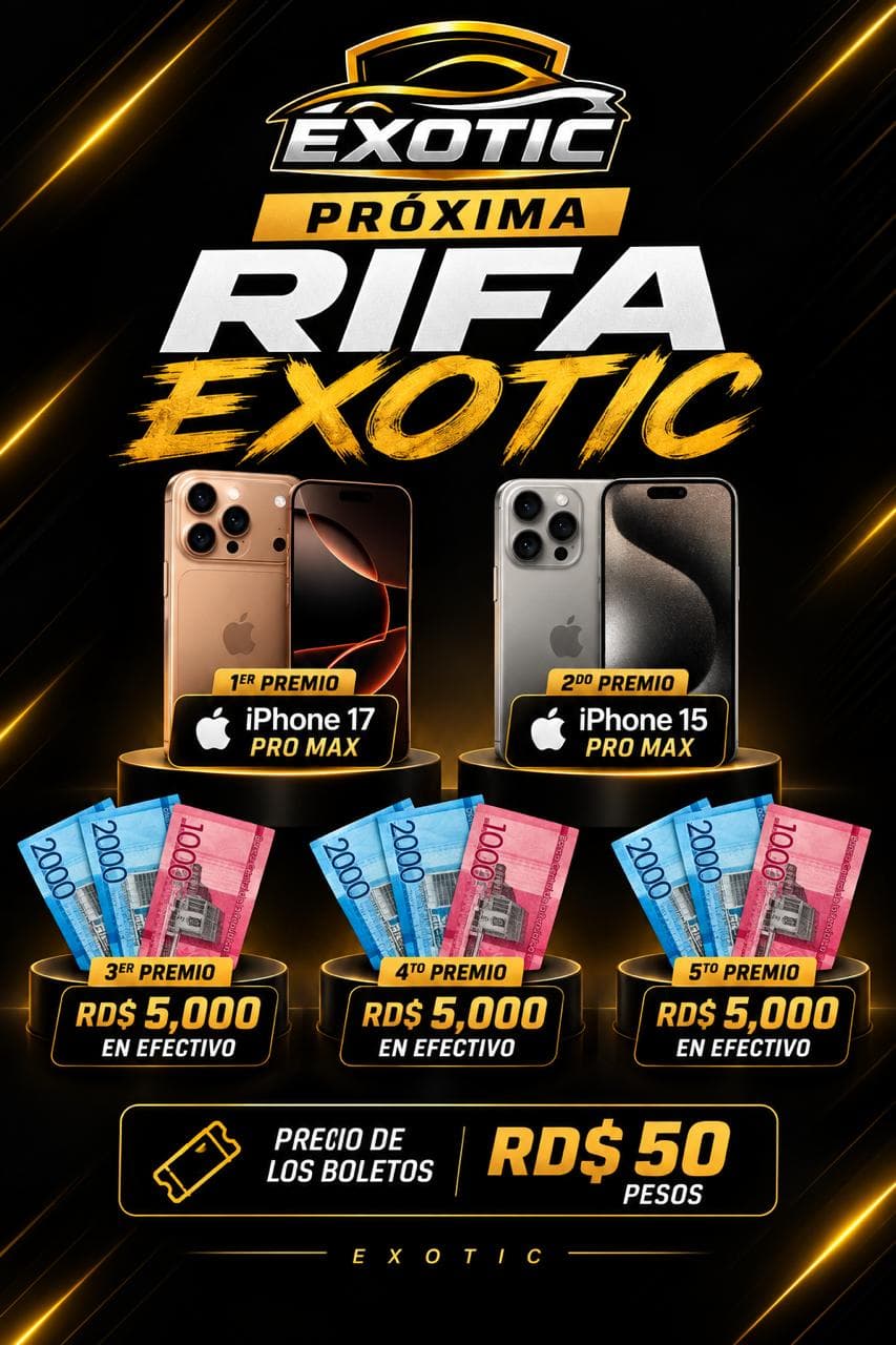 🎟️ RIFA EXOTIC – ¡Participa y Gana en Grande!